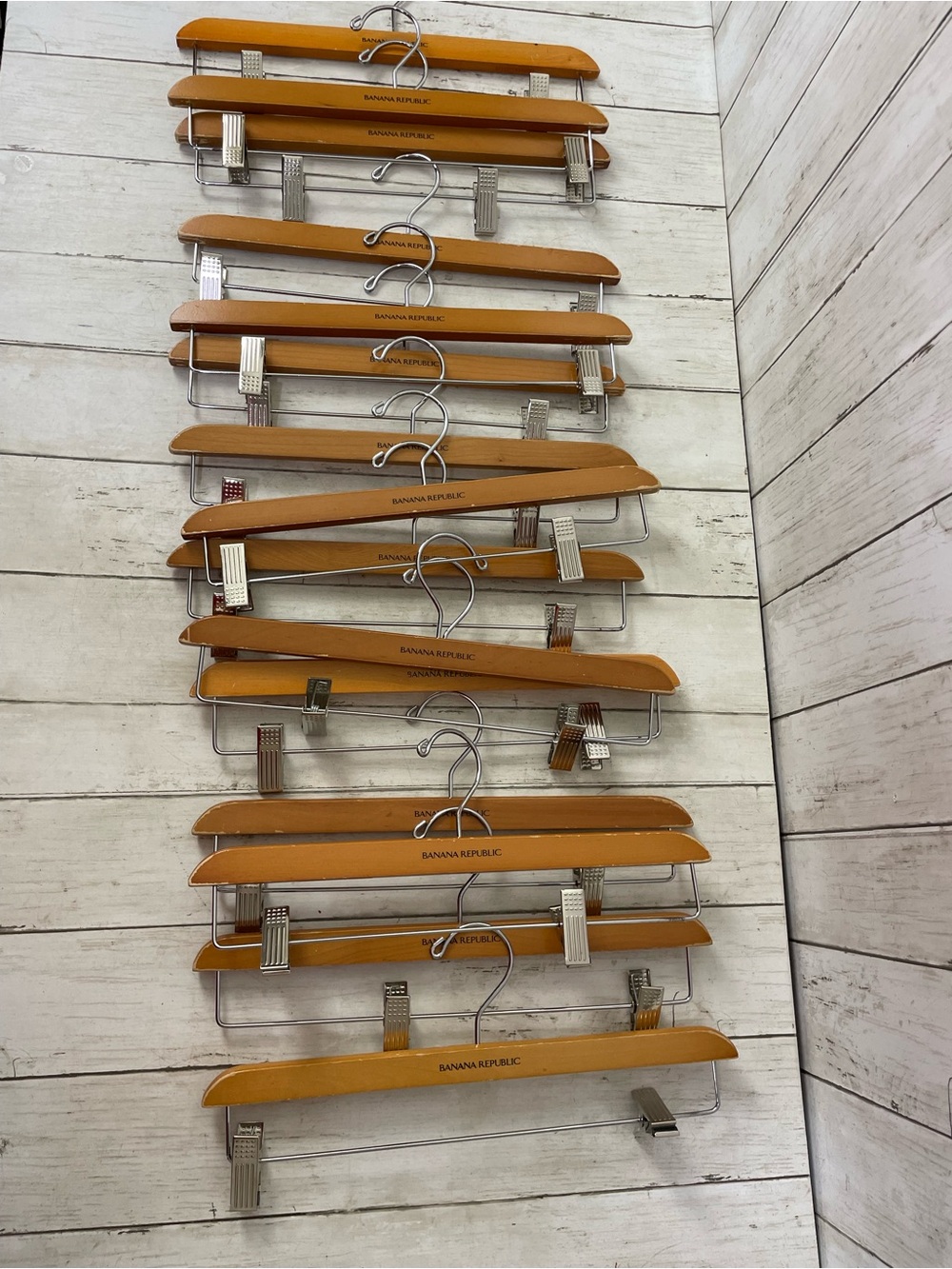Set of 15 Banana Republic BR Wooden Pants Hangers